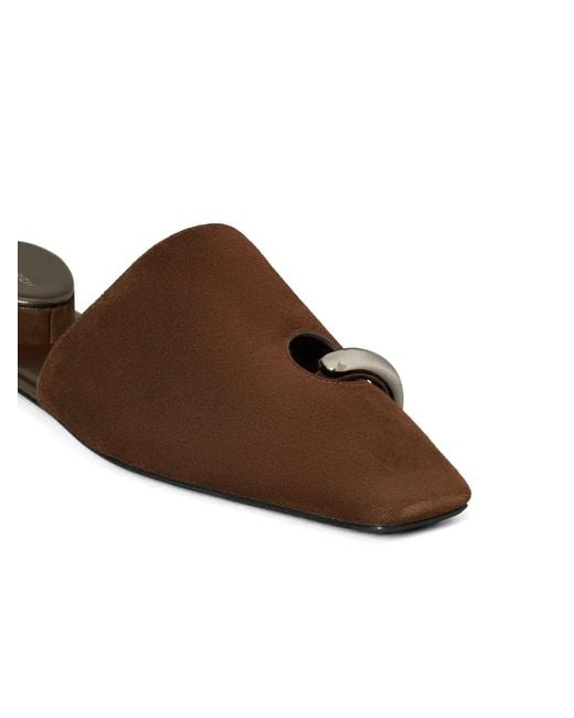 Tory Burch Brown Pierced Mules