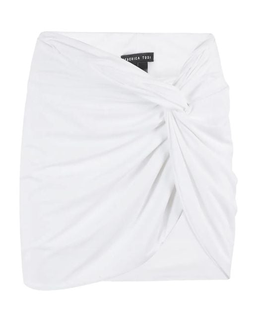 FEDERICA TOSI White Minirock Mit Raffung