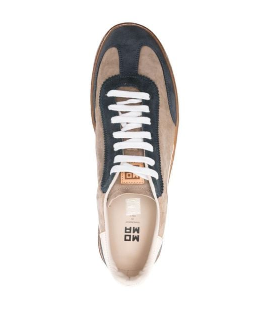 Moma White Panelled Suede Sneakers for men
