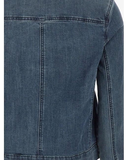 Elena Miro Blue Sequin-Embellished Denim Jacket