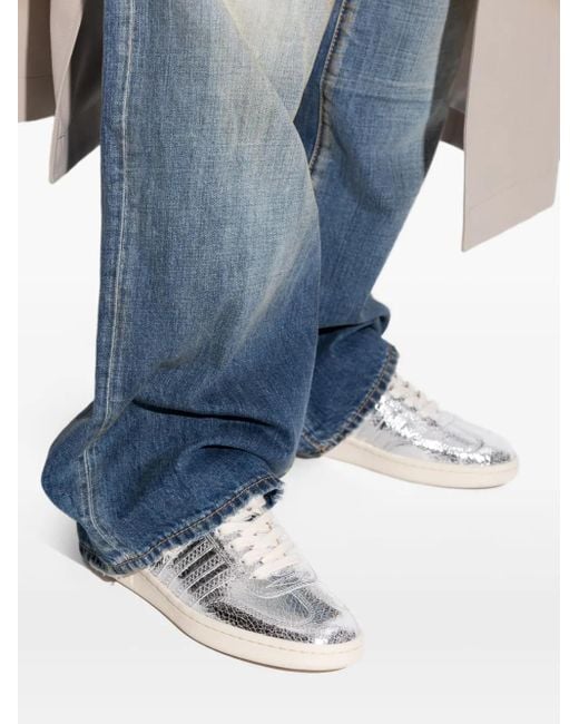 DSquared² White Sneakers aus Metallic-Leder