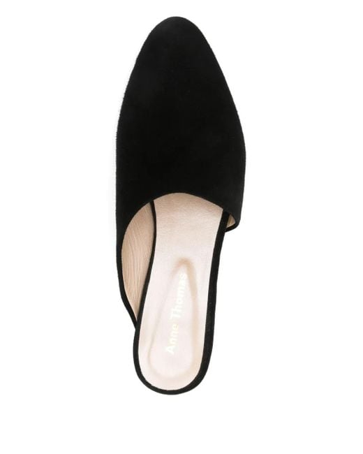 Anne Thomas Black 50Mm Block-Heel Suede Mules