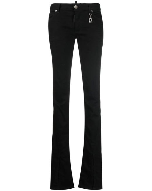 DSquared² Split-Cuff Flared Jeans in het Black