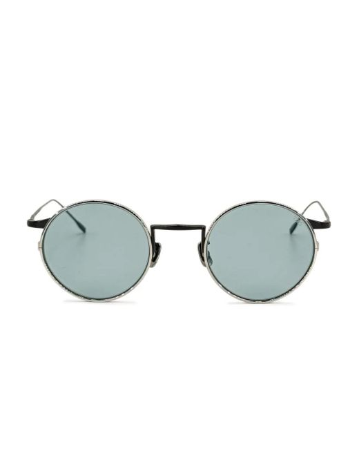 Eyevan 7285 Metallic Round-Frame Sunglasses