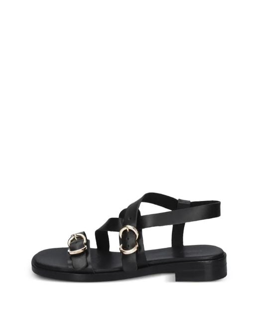 Frau Black Multi-Strap Leather Sandals