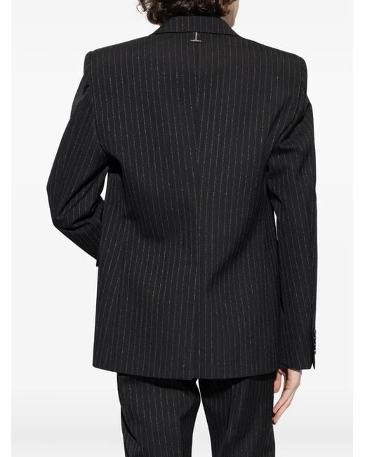 McQueen Black Pinstriped Blazer for men