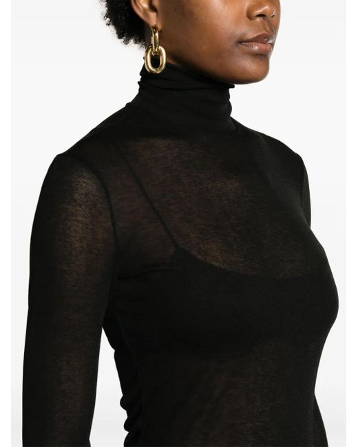 Nanushka Black Harri Roll-Neck T-Shirt