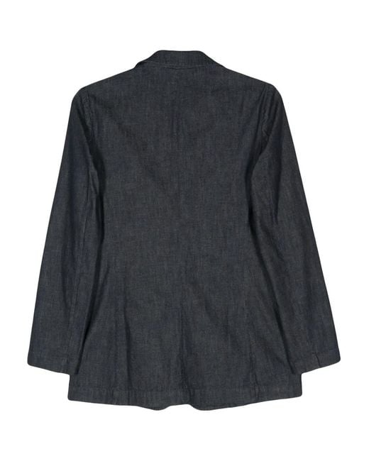 Aspesi Black Single-Breasted Denim Blazer