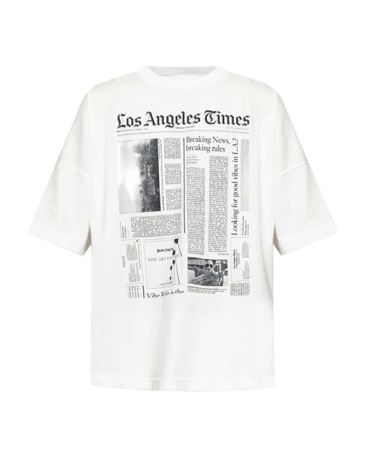 メンズ Palm Angels プリント Tシャツ White