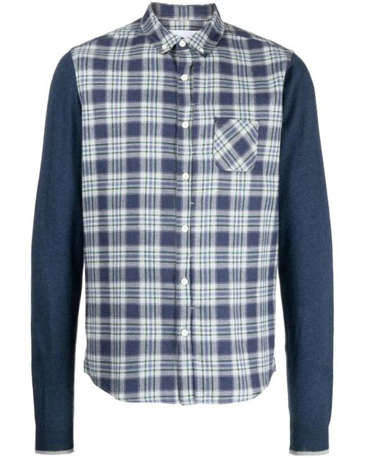 Private Stock Blue The Sebastien Check-Print Shirt for men