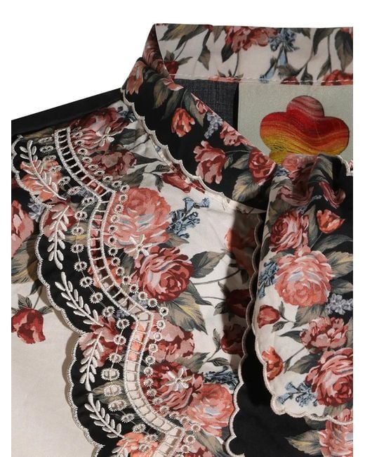 Farm Rio Natural Floral-Print Shirt