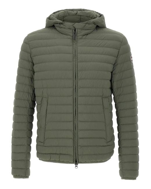 Colmar Green Hooded Horizontal-Quilted Down Jacket for men