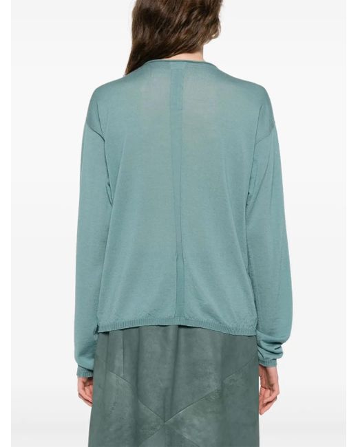 Rick Owens Blue Pullover Aus Schurwolle
