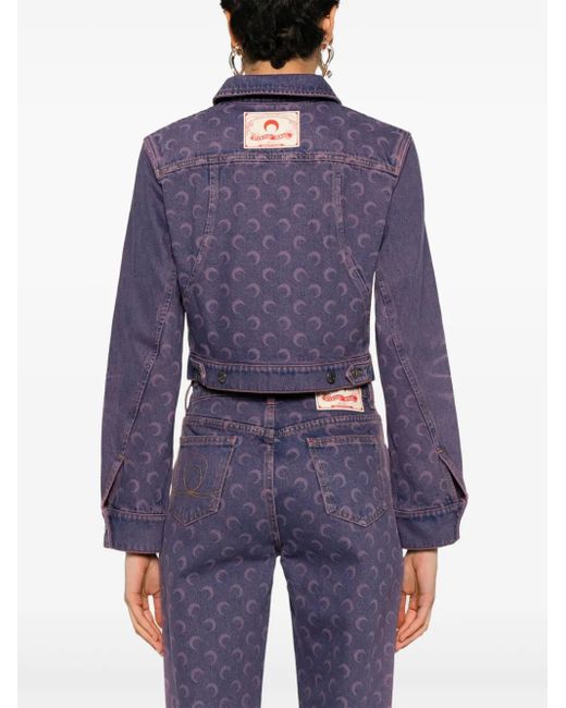 MARINE SERRE Purple Moon Laser Denim Jacket