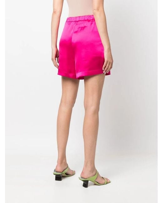 Blanca Vita Pink Salixraso High-Waisted Satin Shorts