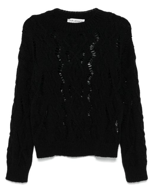 Our Legacy Black Cable Sonar Roundneck W4243Csbf