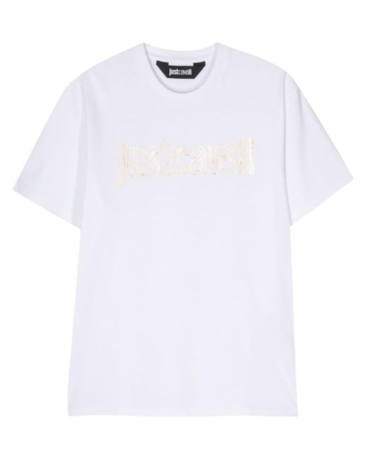 T-shirt con stampa di Just Cavalli in White da Uomo