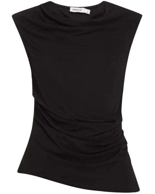 Jonathan Simkhai ドレープ タンクトップ Black