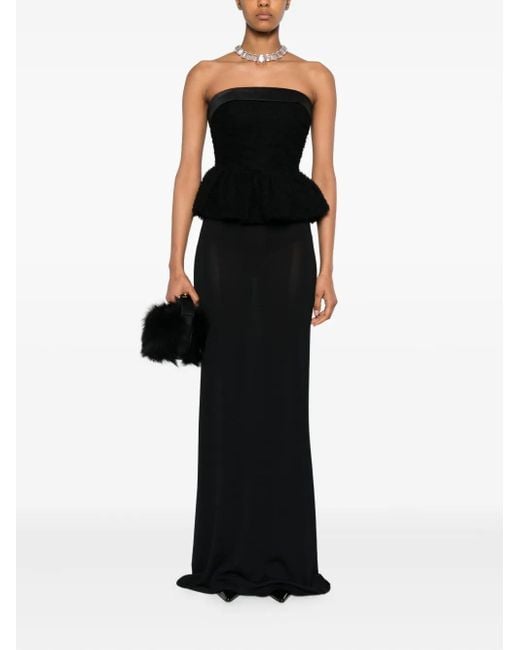 Viktor & Rolf Black Tulle Ruffle Strapless Top