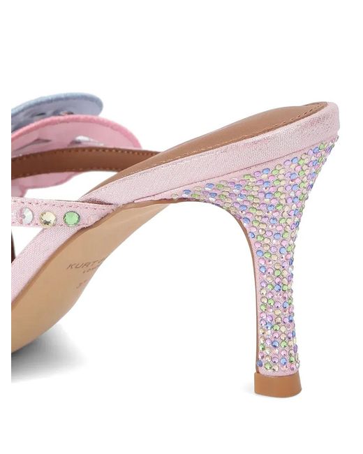 Kurt Geiger Pink Butterfly-Applique Crystal-Embellished Sandals
