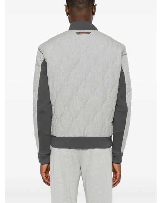 Sease Gray Endurance Quilted Bomber Jacket for men