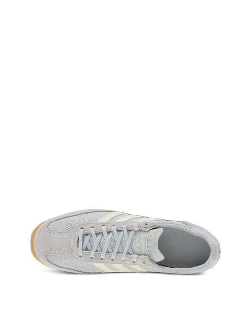 Adidas White Suede-Panel Low-Top Sneakers