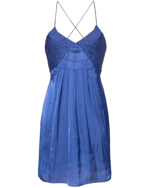 Zadig & Voltaire Blue Rayonna Satin Mini Dress