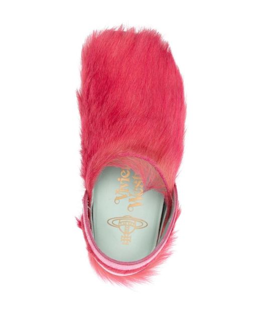 Vivienne Westwood Pink Logo-engraved Fur Slippers