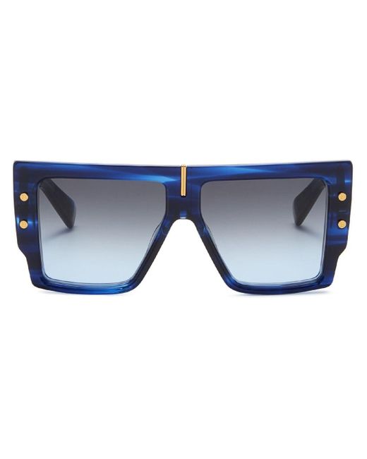 BALMAIN EYEWEAR Blue B-grand Pilot-frame Sunglasses