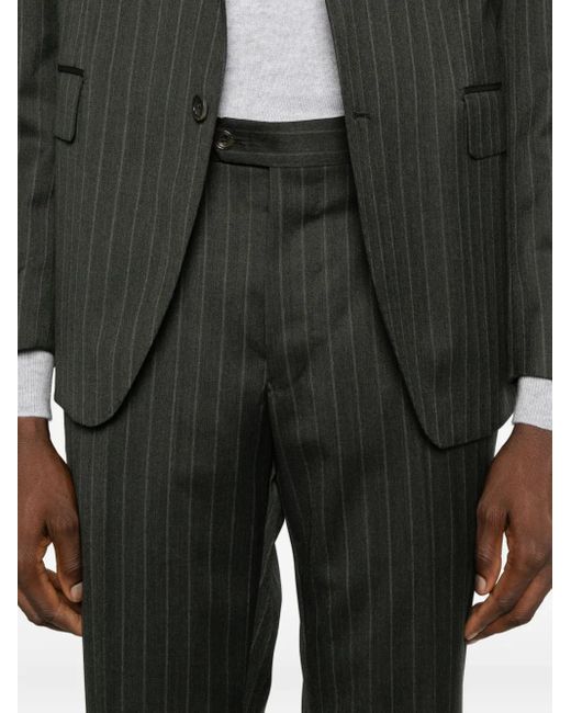 Tagliatore Black Pinstripe Single-Breasted Suit for men