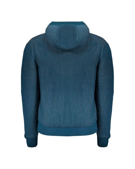 Moorer Blue Padded Ribbed Jacket for men