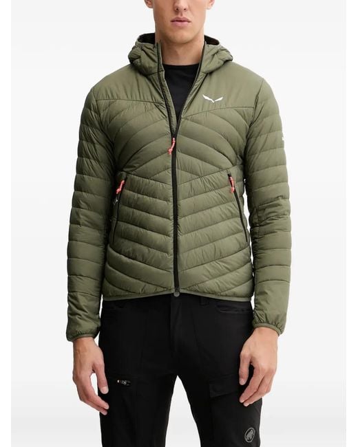 Salewa Green Hooded Padded Jacket for men