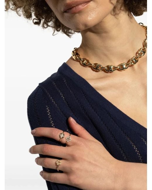 Tory Burch White Charm-Embellished Ring (Set Of Three)