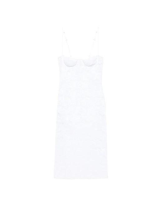 Oseree White Bridal O Lover Lace Tube Dress