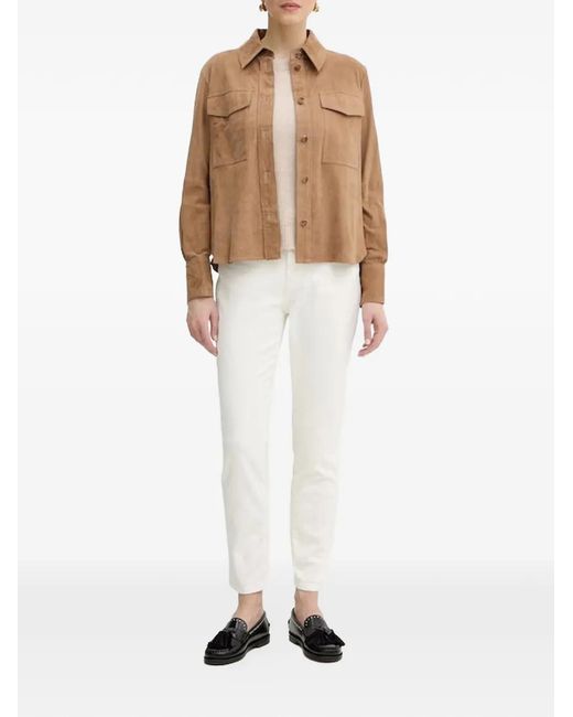 Marella Natural Suede Button-Up Jacket