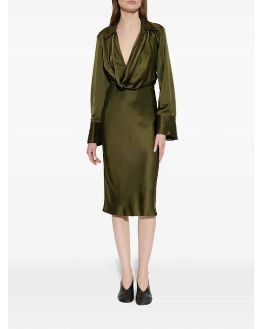 Blumarine Green Satin Dress