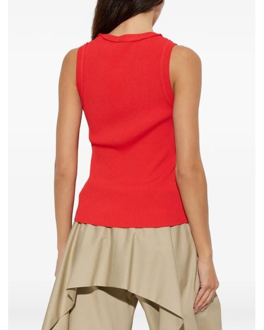 Loewe Logo-Embroidered Ribbed-Knit Top