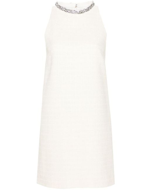 Sandro Tweed Mini-jurk in het White