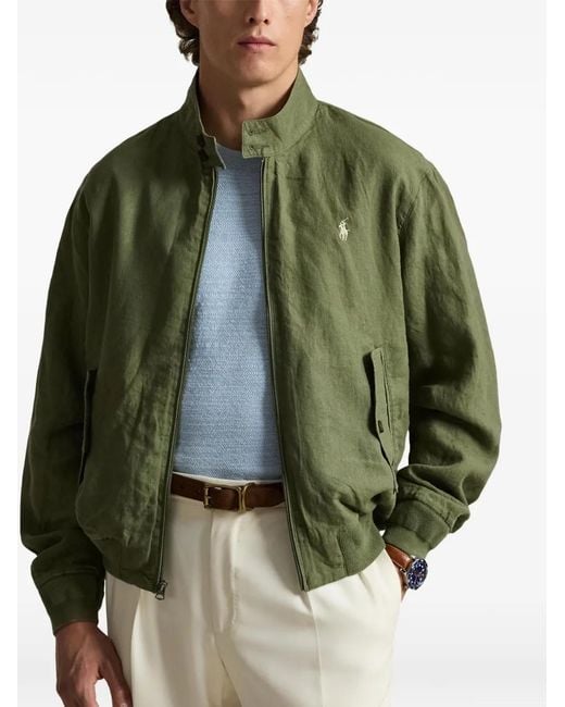 Polo Ralph Lauren Green Linen Short Jacket for men
