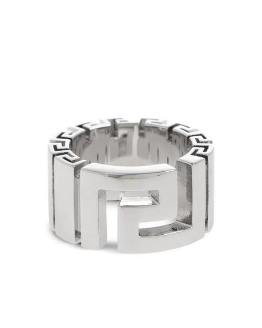 Versace White Ring mit Greca-Muster