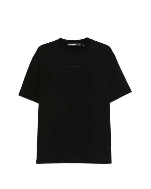 Karl Lagerfeld Black Logo-Motif T-Shirt for men