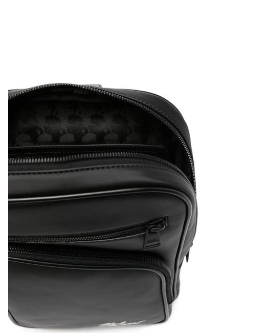 Karl Lagerfeld Black Zip Messenger Bag for men