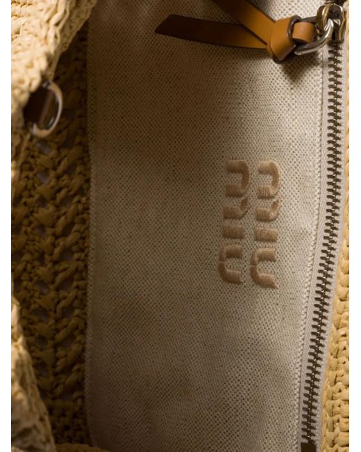 Miu Miu Natural Gehäkelter Shopper