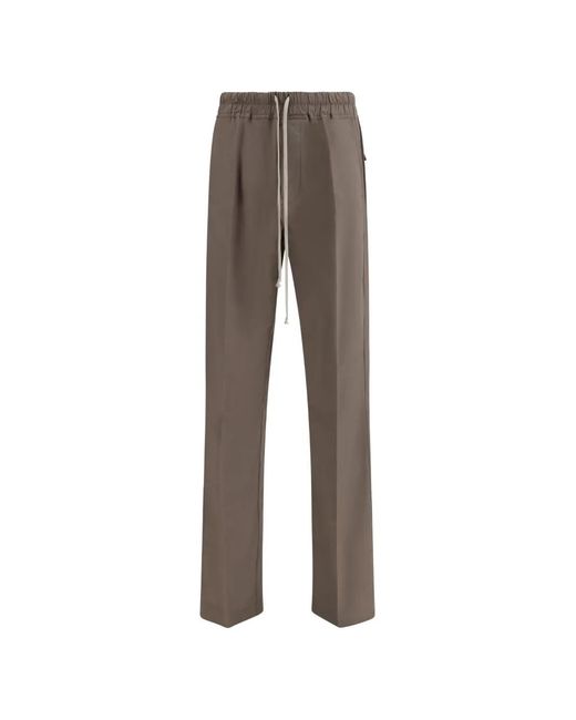 Rick Owens Gray Drawstring Waist Trousers With Slit And Flap Pockets for men