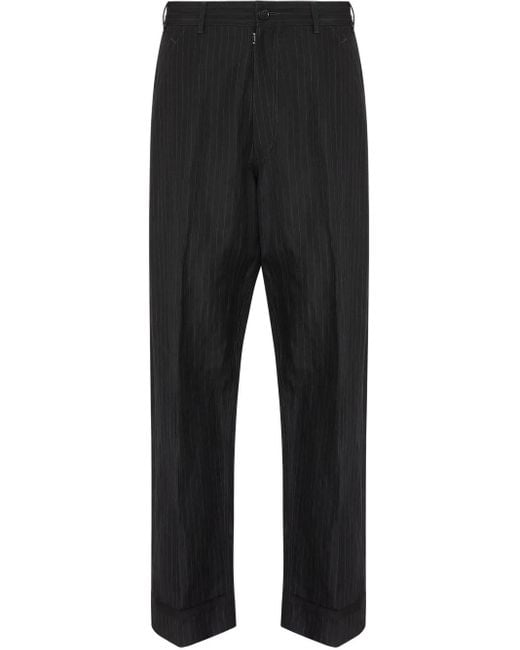 Maison Margiela Black Pinstripe-Pattern Trousers for men