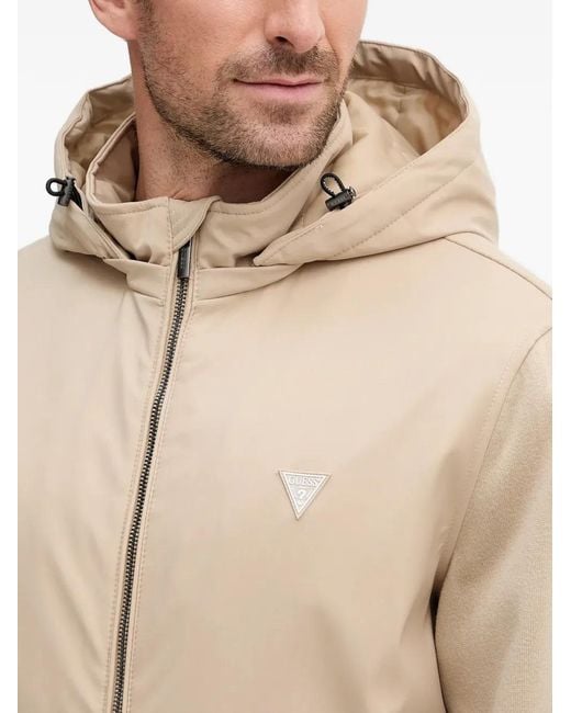 Guess Natural Hooded Logo-Patch Jacket for men