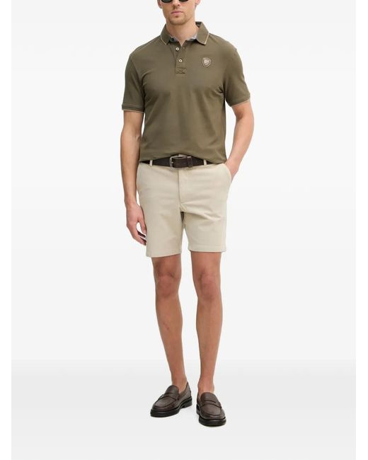 Blauer Green Logo-Patch Piqué Polo Shirt for men