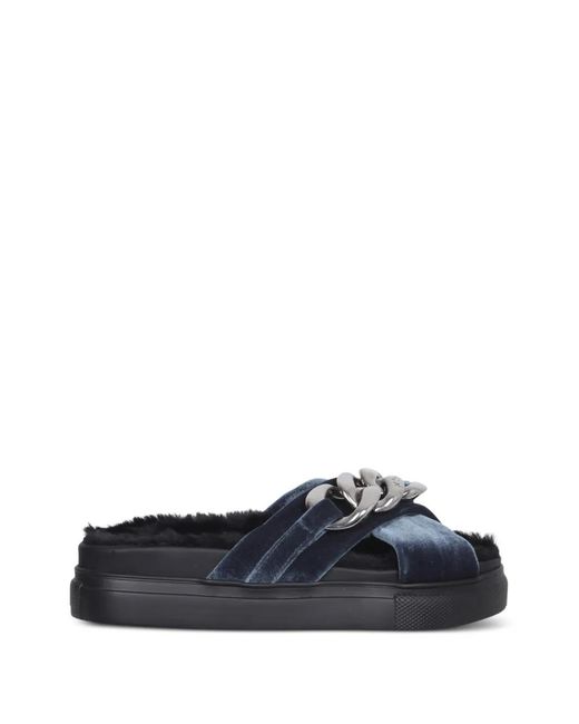 N°21 Blue Velevt-Strap Sandals
