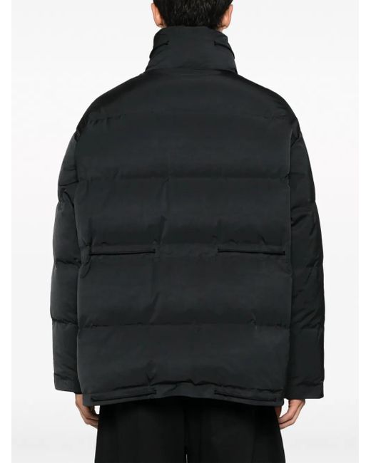 Valentino Garavani Black Logo-Print Padded Jacket for men
