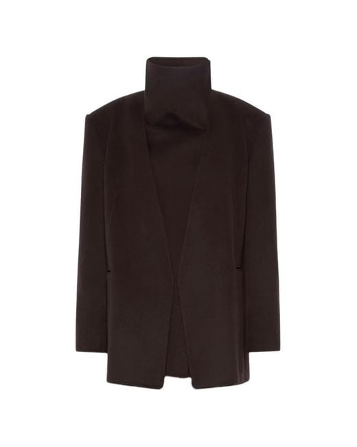 Sportmax Black High-Neck Virgin Wool Jacket